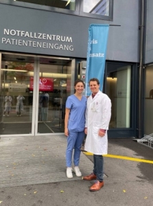 group of doctor in front of hospital